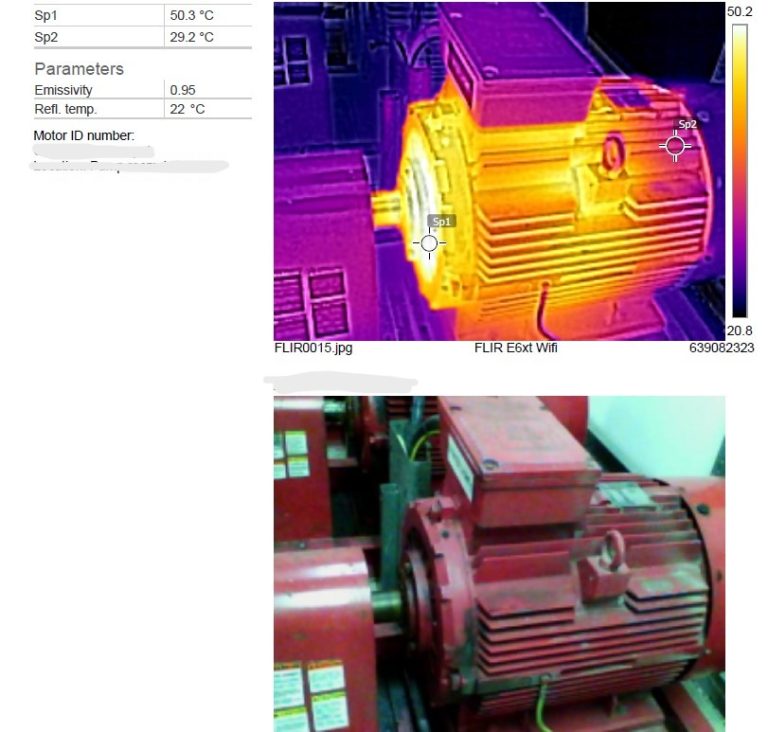 Thermography of rotary equipments